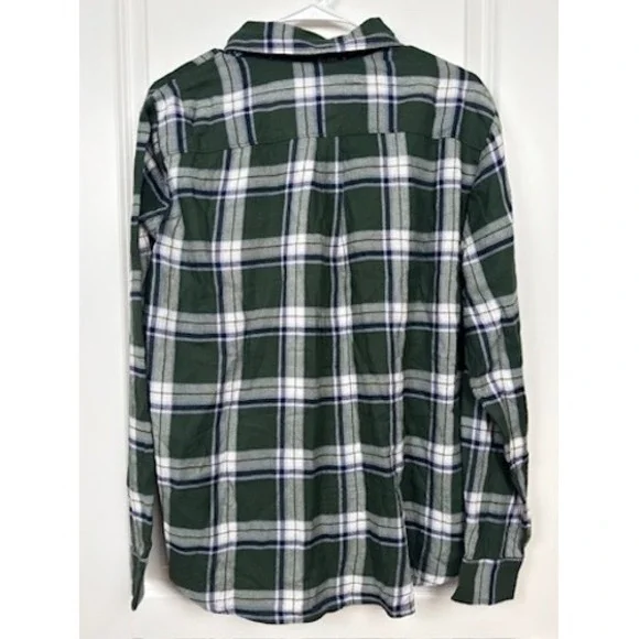 Levi's Relaxed Fit Harriet Plaid Flannel Shirt Green Large New With Tags - Picture 4 of 9